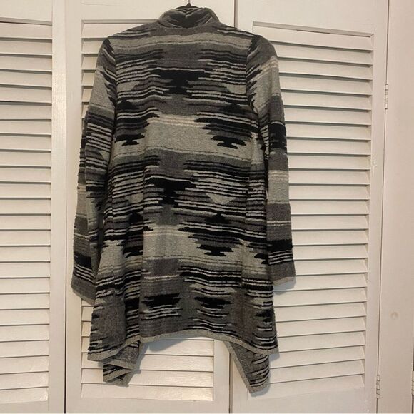 Lucky Brand size Small Neutral Southwestern Open Front Waterfall Cardigan - Picture 4 of 6